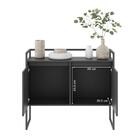 Conjunto Buffet E Gaveteiro Estilo Industrial Preto