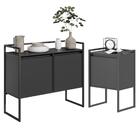 Conjunto Buffet E Gaveteiro Estilo Industrial Preto