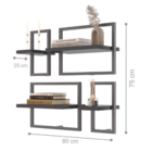 Conjunto Buffet E Prateleiras Decorativas Bari Preto Onix