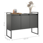 Conjunto Buffet E Prateleiras Decorativas Bari Preto Onix
