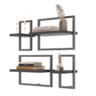 Conjunto Buffet E Prateleiras Decorativas Bari Preto Onix