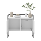 Conjunto Buffet Industrial 2 E 3 Portas Branco Preto