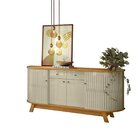 Conjunto Buffet Mônaco E Cristaleira Moss Porta Curva Pés Pal