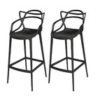 Conjunto C/2 Banqueta Allegra Alta Master Preta Cozinha Ameri