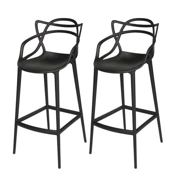 Conjunto C/2 Banqueta Allegra Alta Master Preta Cozinha Ameri