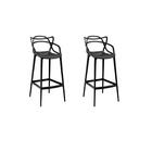 Conjunto C/2 Banqueta Allegra Alta Master Preta Cozinha Ameri