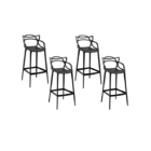 Conjunto C/4 Banquetas Médias Masters Allegra - 66 Cm - Preto