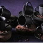 Conjunto C/ 6 Xícaras De Café  c/ Pires Orgânico Onyx- 120 Ml