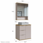 Conjunto C/ Cuba Aqua 56,7cm Estilare Cnj4005 Nude/carvalho