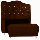 Conjunto Cabeceira Atena E Recamier Casal 140 Cm Marrom