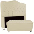 Conjunto Cabeceira Atena E Recamier Casal Quenn 160 Cm Bege
