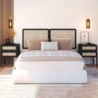 Conjunto Cabeceira Casal 160cm E 2 Mesas De Cabeceira 2 Gavet