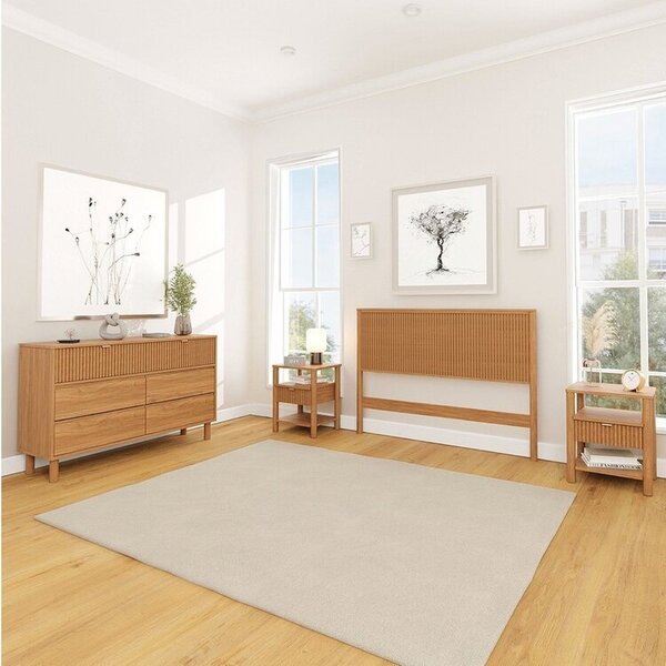 Conjunto Cabeceira Casal Com 2 Mesas De Cabeceira E Cômoda Oi