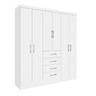 Conjunto Cabeceira Casal E Guarda Roupa Casal 6 Portas 4 Gave
