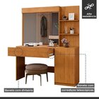 Conjunto Cabeceira Casal/queen Em Mdp Paris E Penteadeira Cam