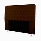 Conjunto Cabeceira E Baú Casal Bia 140 Cm Suede Marrom