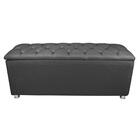 Conjunto Cabeceira E Baú Casal Quenn 160 Cm Cinza Escuro