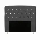 Conjunto Cabeceira E Baú Casal Quenn 160 Cm Cinza Escuro