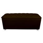Conjunto Cabeceira E Baú Casal Quenn 160 Cm Corino Marrom