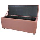 Conjunto Cabeceira E Baú Casal Quenn 160 Cm Suedee Rose