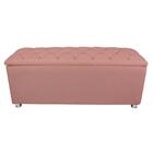 Conjunto Cabeceira E Baú Casal Quenn 160 Cm Suedee Rose