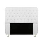 Conjunto Cabeceira E Baú King Size Bia 195 Cm Corino Branco