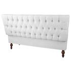 Conjunto Cabeceira E Baú King Size Bia 195 Cm Corino Branco