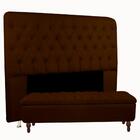 Conjunto Cabeceira E Baú Solteiro 90 Cm Corino Marrom