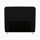 Conjunto Cabeceira E Baú Solteiro 90 Cm Corino Preto