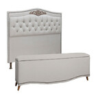 Conjunto Cabeceira E Calçadeira Holanda 1,60 Cm Linho Star Co