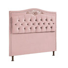 Conjunto Cabeceira E Calçadeira Holanda 140 Cm Veludo Rosê Sp
