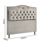 Conjunto Cabeceira E Calçadeira Holanda 140cm Veludo Marfim S