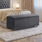 Conjunto Cabeceira E Calçadeira Holanda 90cm - Veludo Special