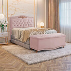 Conjunto Cabeceira E Calçadeira Holanda 90cm Veludo Star Conf