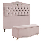 Conjunto Cabeceira E Calçadeira Holanda Casal Queen Size 160