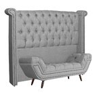 Conjunto Cabeceira E Calçadeira Sienna Linho Cores - Ds Estof