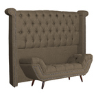 Conjunto Cabeceira E Calçadeira Sienna Linho Cores - Ds Estof