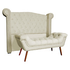 Conjunto Cabeceira E Calçadeira Sienna Luxo Suede Cores - Ds