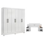 Conjunto Cabeceira E Guarda Roupa Casal Ferrara Branco