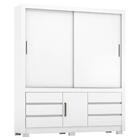 Conjunto Cabeceira E Guarda Roupa Casal Orion Branco