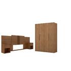 Conjunto Cabeceira E Guarda Roupa Casal Palermo Grafito