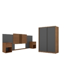 Conjunto Cabeceira E Guarda Roupa Casal Turim Amendola Grafito