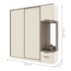 Conjunto Cabeceira E Guarda Roupa Maia Castanho Off White