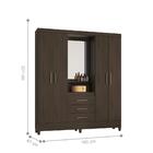 Conjunto Cabeceira E Guarda Roupa Ravenna Ébano