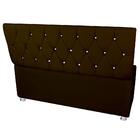 Conjunto Cabeceira E Recamier Casal Quenn 160 Cm Marrom