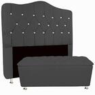 Conjunto Cabeceira E Recamier King Size 195 Cm Cinza Escuro