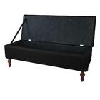 Conjunto Cabeceira E Recamier Solteiro 90 Cm Suedee Preto