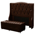 Conjunto Cabeceira Esparta + Calçadeira Munique 195cm Materia