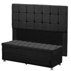 Conjunto Cabeceira Julia + Calçadeira Munique 1,95 Veludo Pre