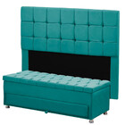 Conjunto Cabeceira Julia + Calçadeira Munique 140cm Veludo St